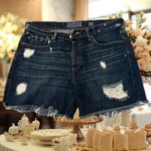 Lucky Brand Dark Blue Distressed Jean Shorts